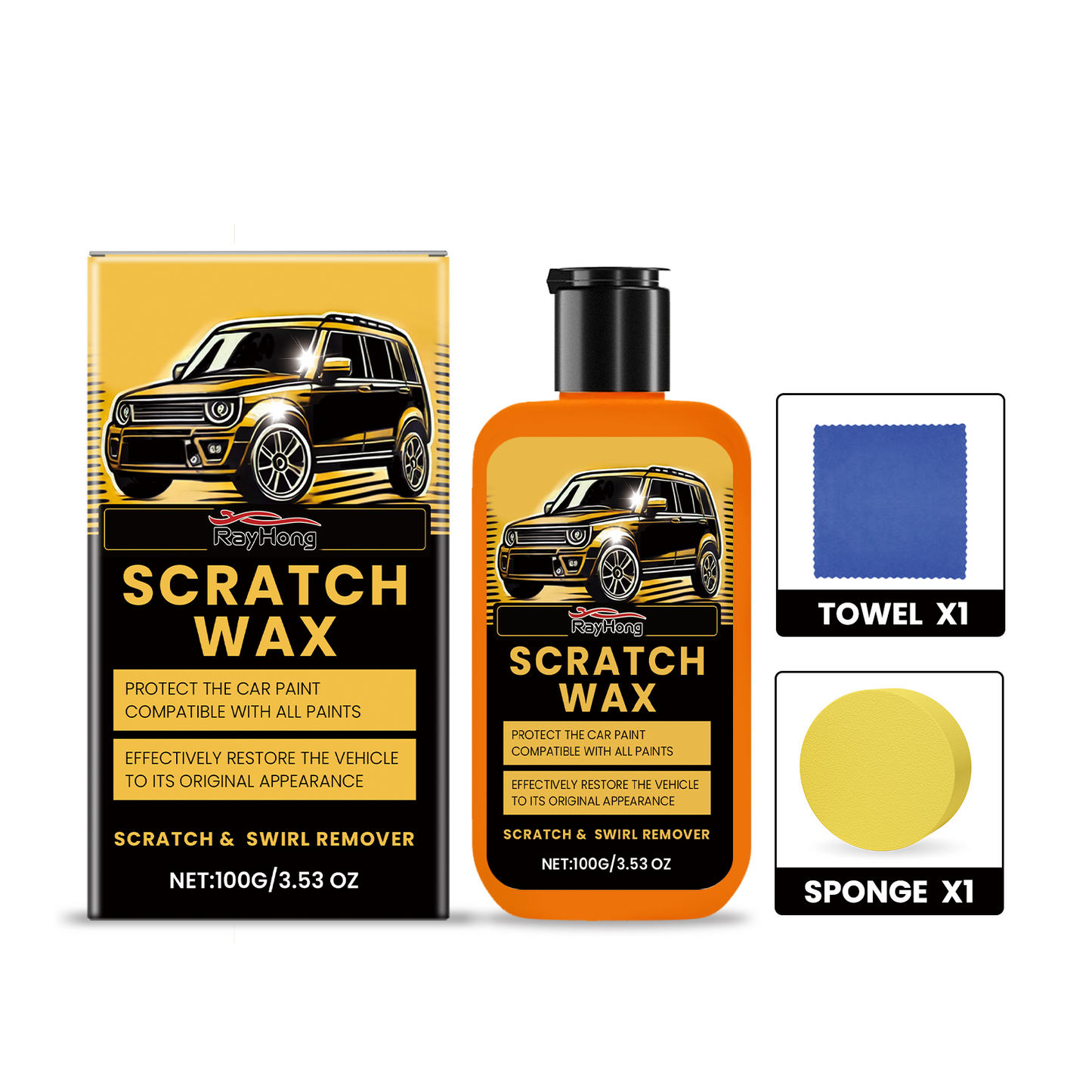 Eprolo Rayhong car scratch remover paste for quick scratch cleaning and maintenance, shown in a close-up image.