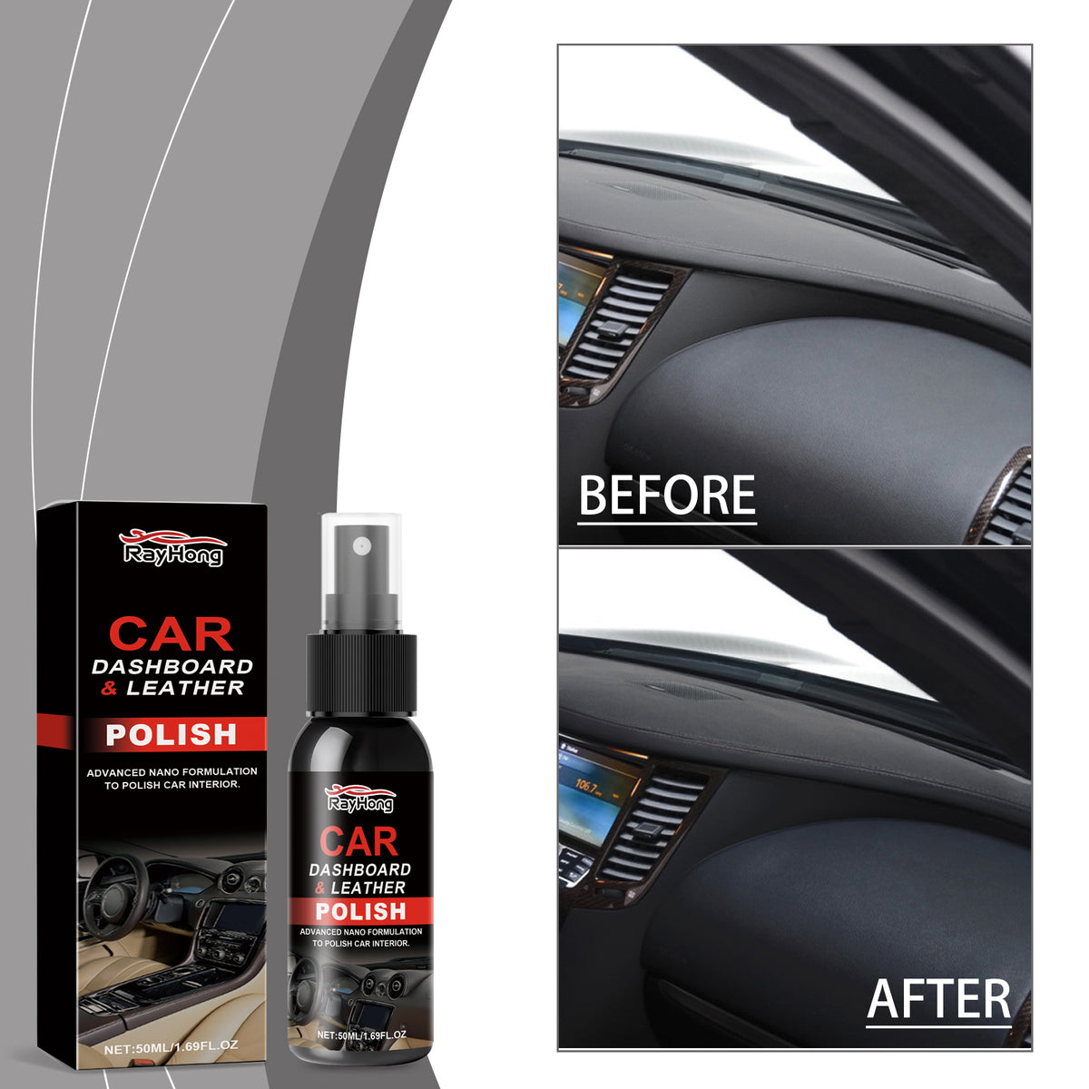 eprolo Rayhong instrument panel leather polishing agent for dust cleaning, decontamination, and refurbishing of automotive interiors