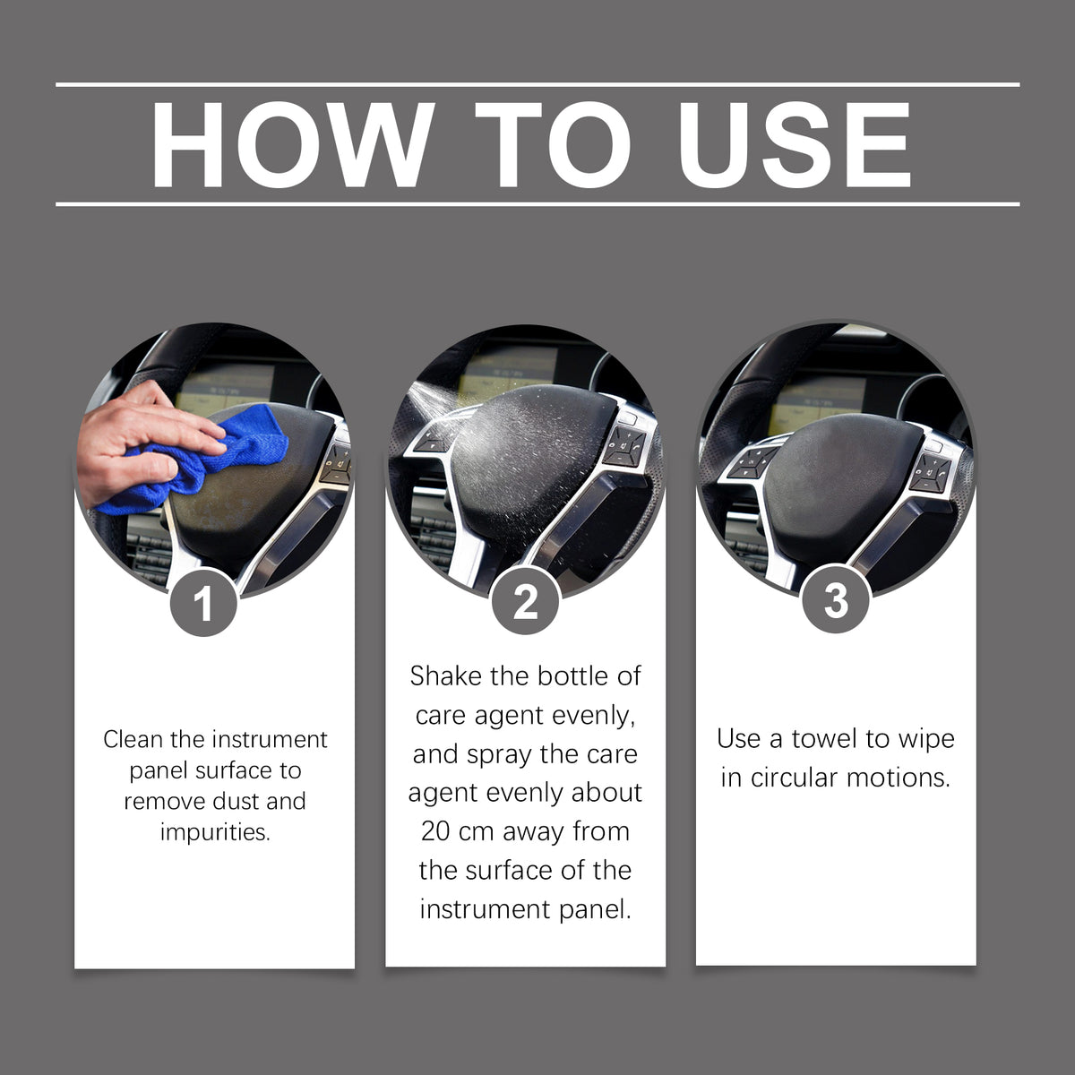 eprolo Rayhong instrument panel leather polishing agent for dust cleaning, decontamination, and refurbishing of car interiors
