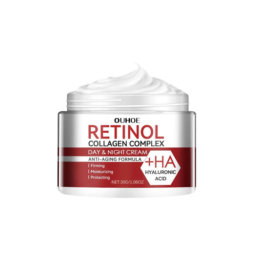 eprolo retinol moisturizing cream jar with smooth texture, designed to reduce fine lines, dark circles, and tighten pores