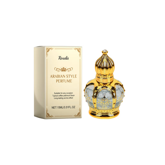 Eprolo Roxelis Patchouli fragrance bottle, showcasing natural and fresh perfume with elegant, long-lasting scent for charming atmospheres