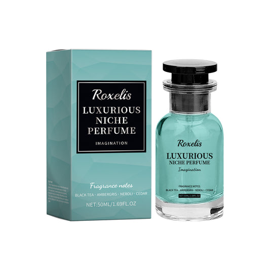 Roxelis Dragon perfume bottle from eprolo featuring a sleek design, showcasing the natural, light fragrance for men.