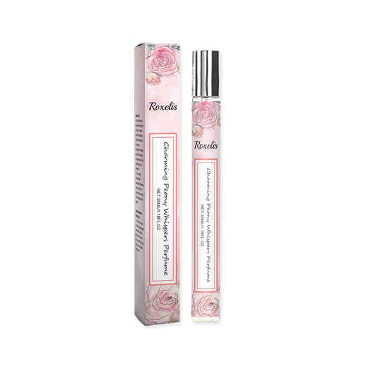 Eprolo Roxelis Peony fragrance bottle with floral peony and rose scent, showcasing the elegant perfume design for women