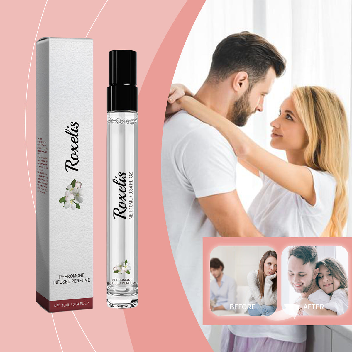 Eprolo Roxelis men's perfume bottle with jasmine scent, long-lasting pheromone-infused cologne, natural fresh fragrance, elegant design