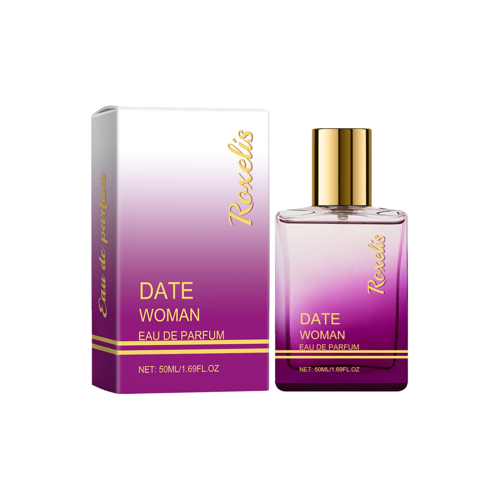 Roxelis Herbal Travel Perfume by eprolo featuring saffron and garden wood scent in a portable fragrance mist bottle.