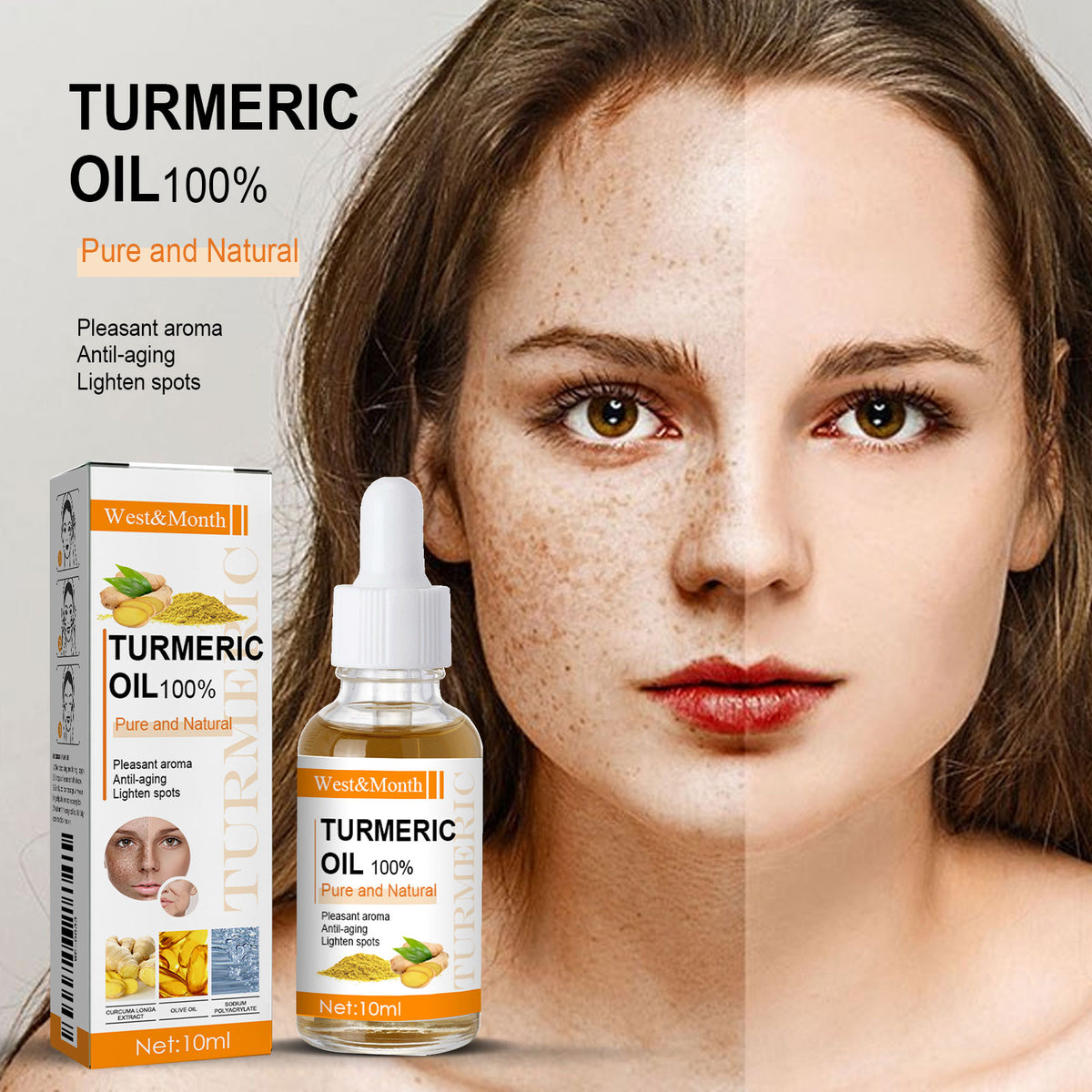 eprolo turmeric essential oil for skin firming and moisturizing, gentle facial skincare with natural ingredients