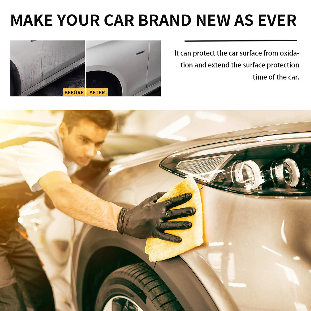 eprolo wash coating detailer for vehicle decontamination, cleaning, and maintenance, brightening and protecting surfaces.
