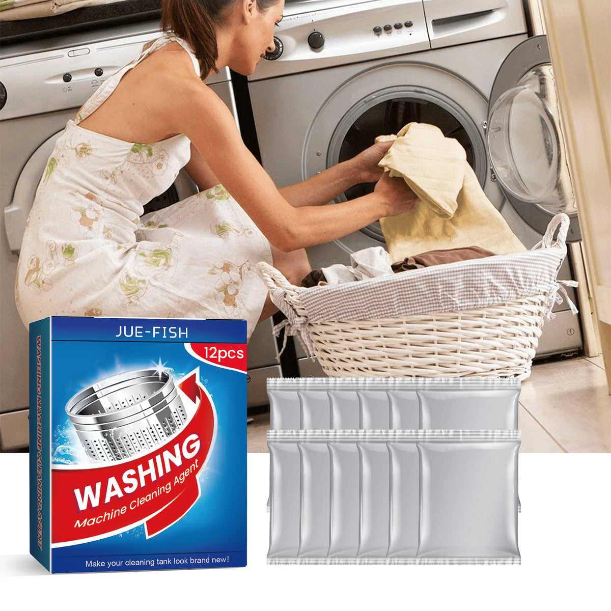 Eprolo washing machine cleaner sheet for automatic drum tank cleaning, removing dirt and grime from washing machine interiors.