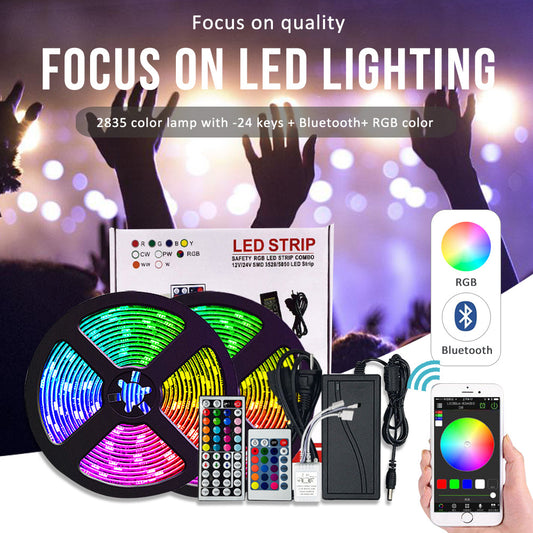eprolo RGB LED strip light set with WiFi, infrared, Bluetooth control, indoor and outdoor 5050 2835 ambient decorative lighting