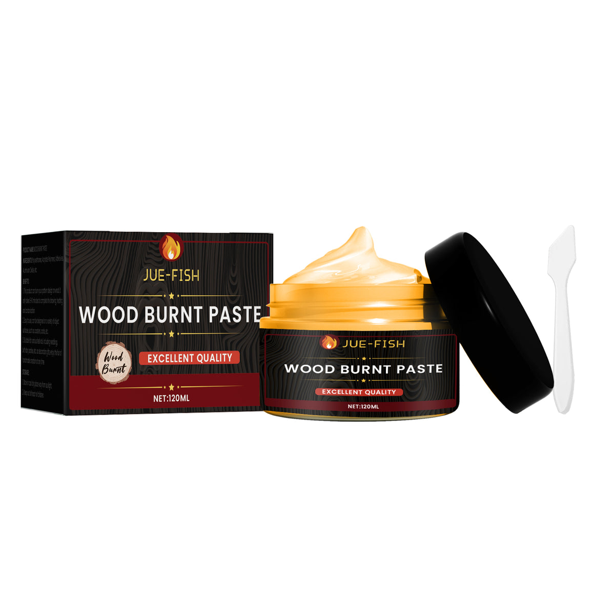 Eprolo wood burning paste for DIY pyrography on wood and cloth, ideal for camping outdoor wood combustion projects.
