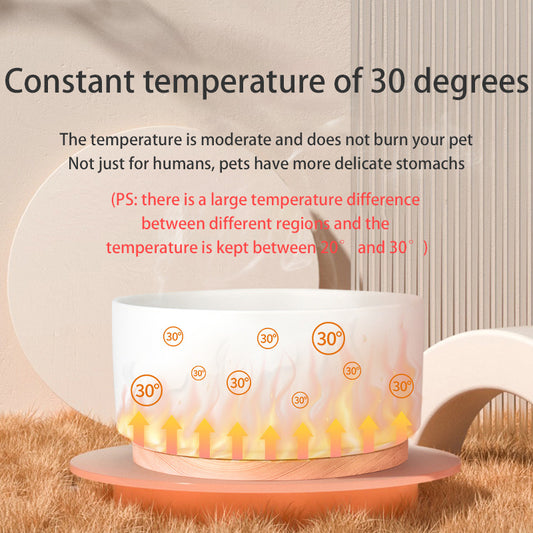 Eprolo pet heating bowl with intelligent thermostatic ceramic design, showing a pet bowl with adjustable temperature control.