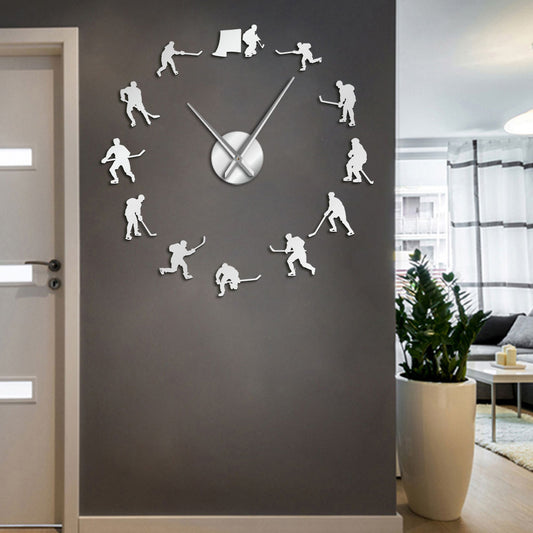 Eprolo frameless DIY 3D mirror wall clock sticker with reflective surface and modern design, suitable for home decor.