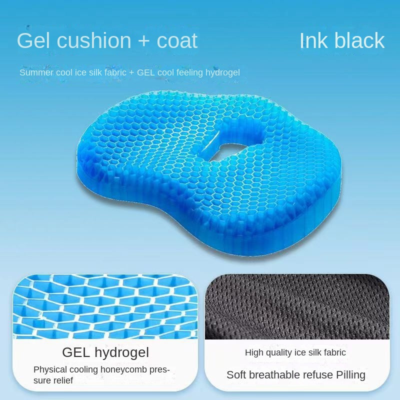 eprolo jelly honeycomb gel seat pad with silicone cooling surface, ergonomic chair cushion for long sitting, office and car use