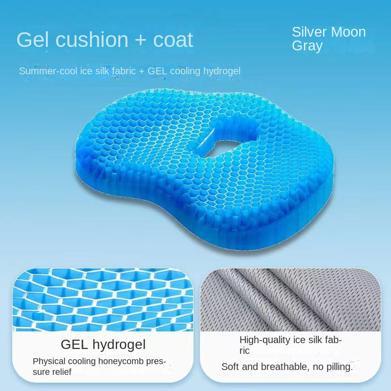 eprolo jelly honeycomb gel seat pad with silicone cooling surface, ergonomic office chair cushion for long sitting and summer use