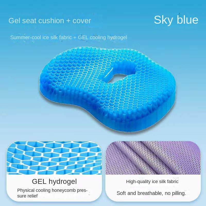 eprolo jelly honeycomb gel seat pad with silicone cooling surface, ergonomic cushion for long sitting comfort on chairs or car seats