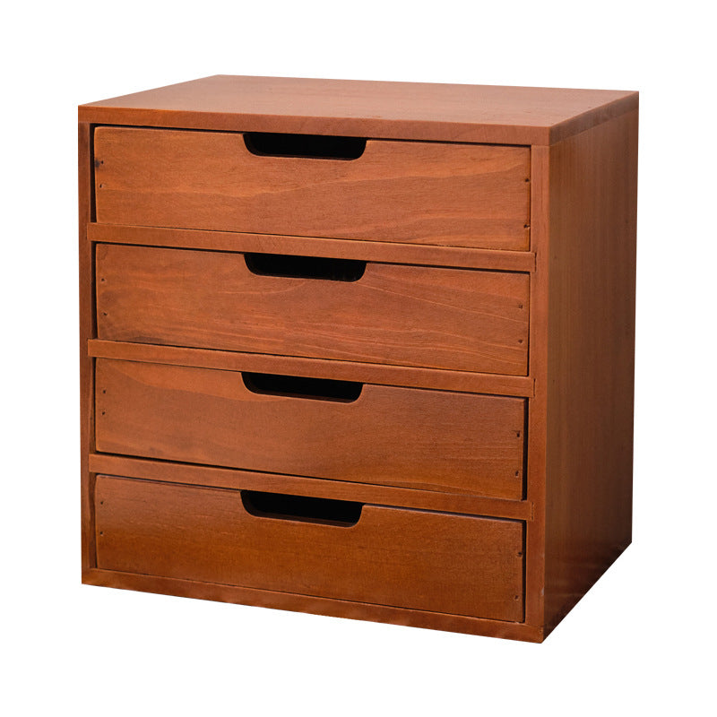 Small wooden three-layer storage cabinet and cosmetic organizer box with display screen riser by eprolo, ideal for makeup and accessories.