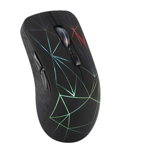 Eprolo dual mode wireless Bluetooth mouse with silent click, colorful illumination, suitable for laptops, charging port visible.