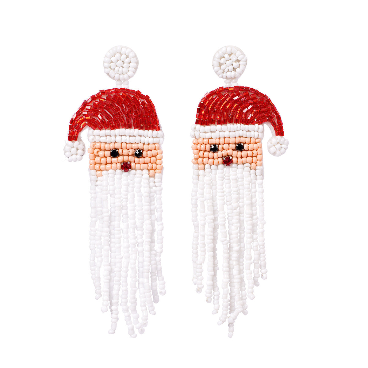 Christmas Day Earrings Earrings Handmade Beads Christmas Old Man Cartoon Character Tassel Rice Beads Earrings - American Smart