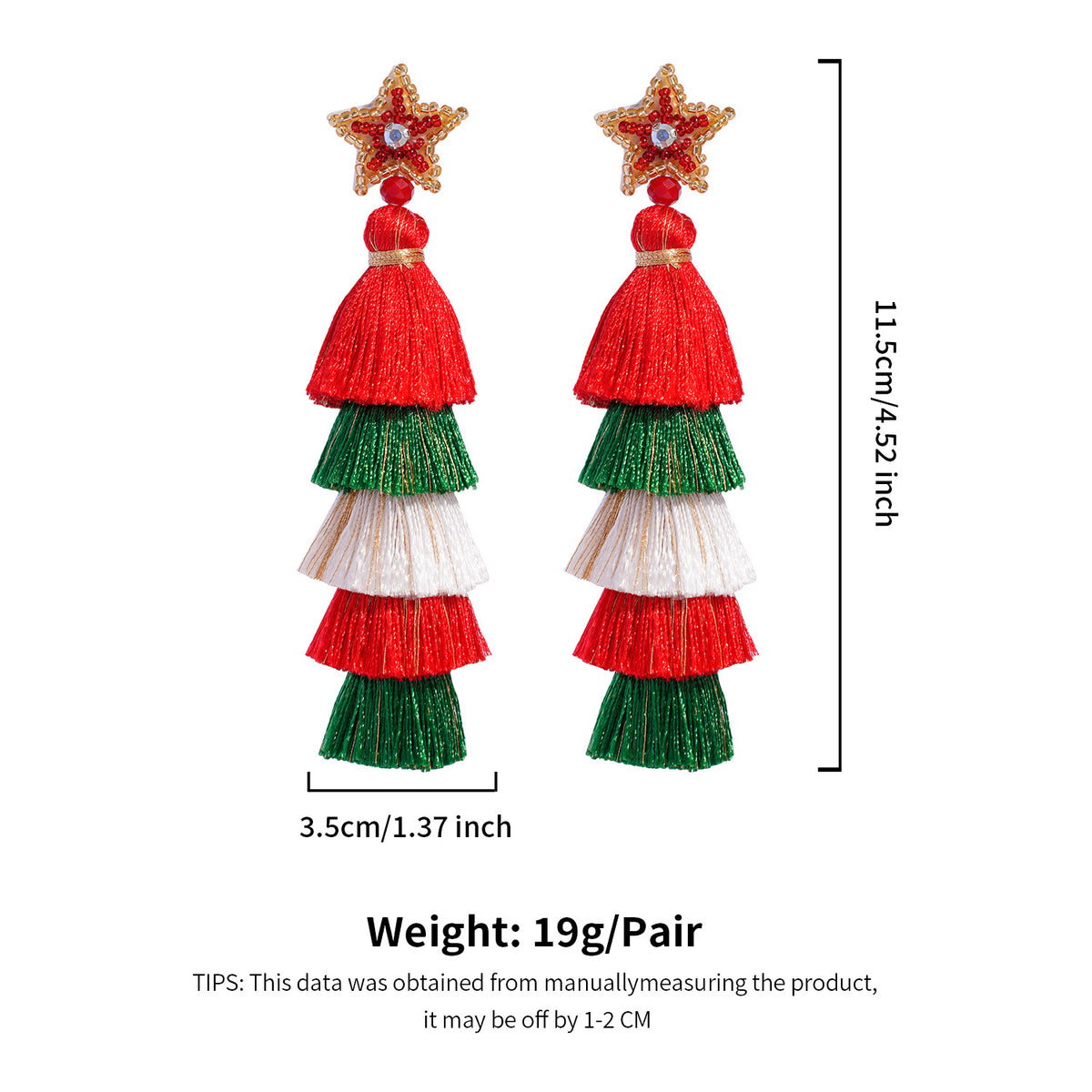 Christmas Day Earrings Earrings Handmade Beads Christmas Old Man Cartoon Character Tassel Rice Beads Earrings - American Smart