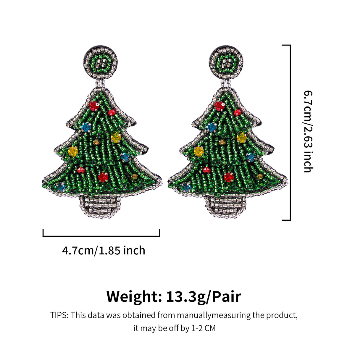 Christmas Day Earrings Earrings Handmade Beads Christmas Old Man Cartoon Character Tassel Rice Beads Earrings - American Smart