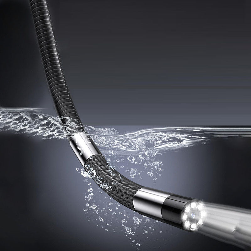 High-definition eprolo industrial endoscope with screen and flexible probe for pipeline and automotive inspection.