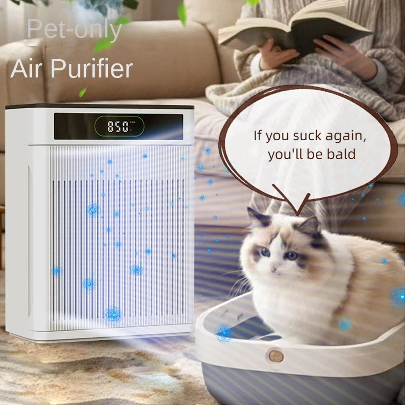 Eprolo pet-specific suction floating hair air purifier with automatic sterilization and intelligent filtration system in the image.