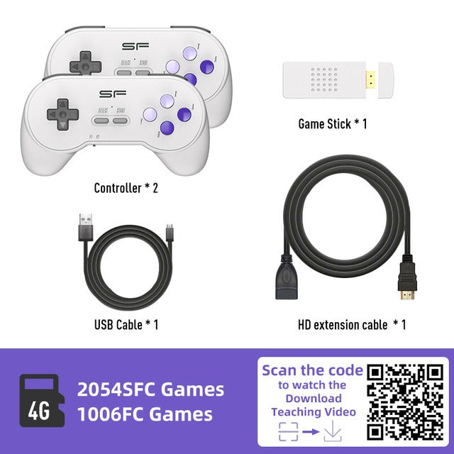 SFC Classic Retro Gaming Console Super SNES Wireless Doubles HD Gaming Console Y2 SF Mini Gaming Console - American Smart
