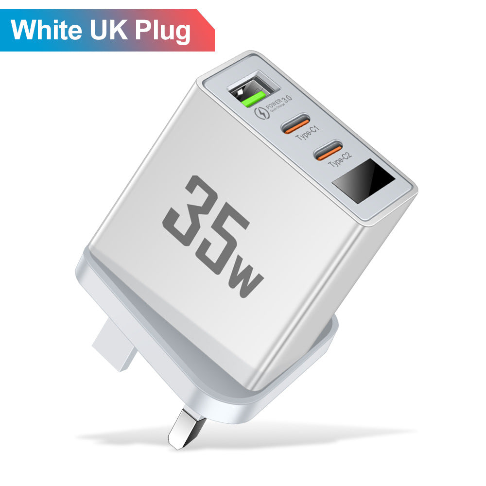 Charging head frequency converter 1USB+2 Type-C intelligent multi interface digital display mobile phone charger - American Smart