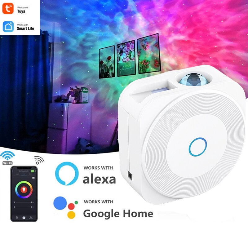 Smart Star Projector Galaxy Light Starry Party Lamp SmartLife APP Control With Alexa Google Gift For Children