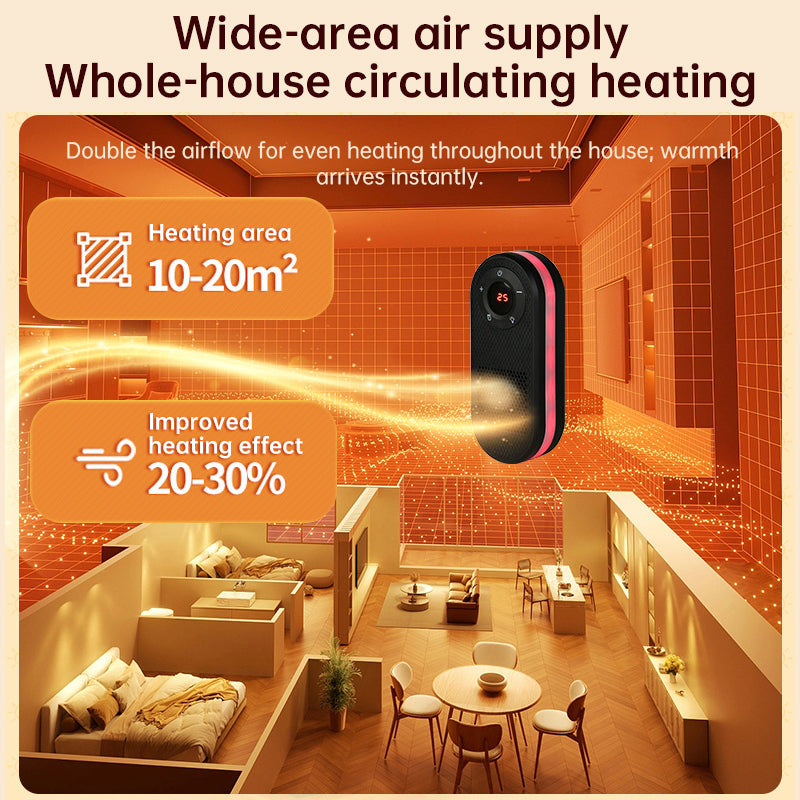 Wall-mounted space heater with night light from eprolo, showing sleek design, control panel, and safety features for indoor heating.