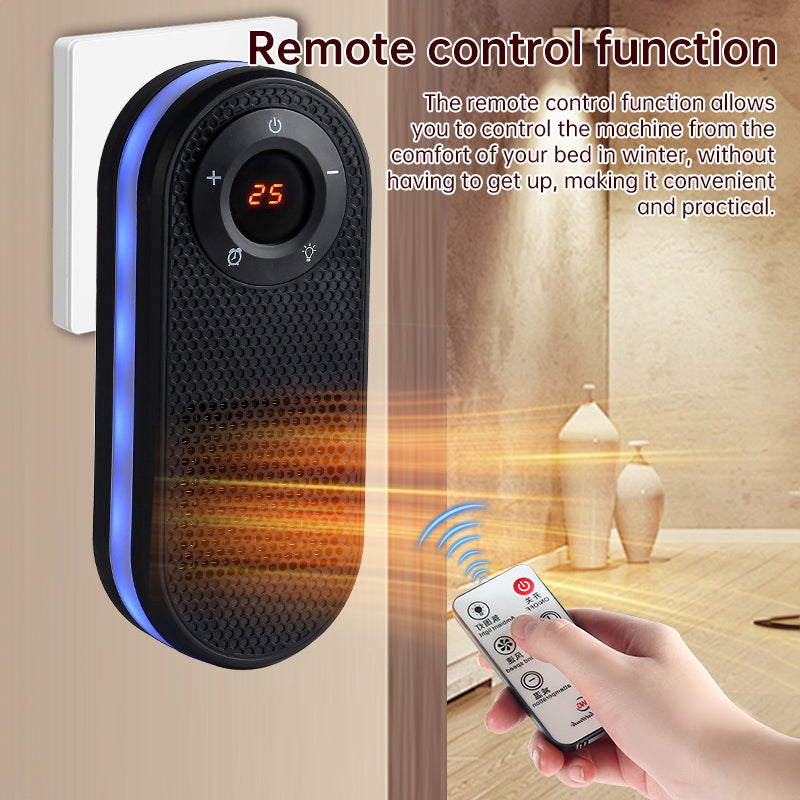 Wall-mounted eprolo space heater with night light, compact design, showing vents and control panel for fast heating.