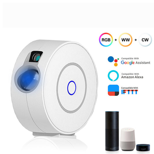 Eprolo Tuya Smart WiFi starry sky night light with colorful laser projection and LED lights projecting star patterns.