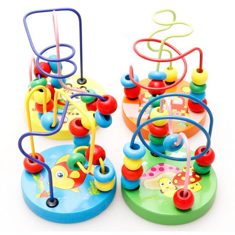Eprolo baby toddler educational mobile with colorful round animal beads for newborns and children, 9x11cm, suitable for cribs and strollers.