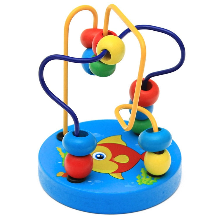 Colorful baby and toddler educational animal bead mobile with plush animal figures, suitable for cribs and strollers.