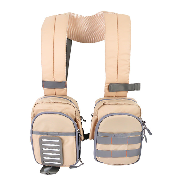 Eprolo multi-functional fly fishing tackle bag with multiple pockets, unisex chest pack and shoulder fishing bag, outdoor fishing gear