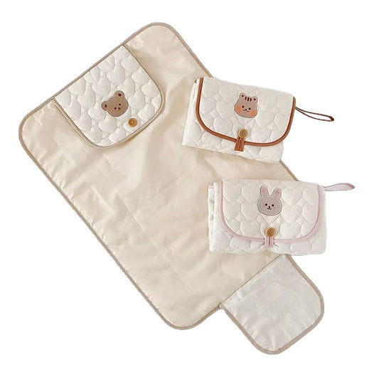 Cute embroidery diaper pad bag by eprolo, portable baby changing pad without hood, with urine protection and multi-functional design.