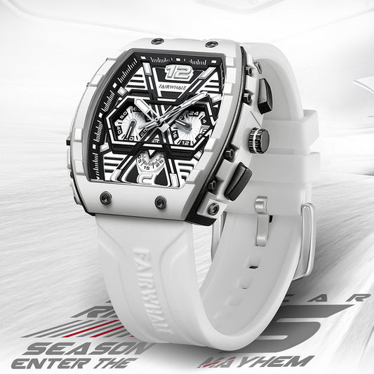Men's multi-functional casual quartz wristwatch by eprolo with three eye shaking, sonic explosive dial details and modern design.