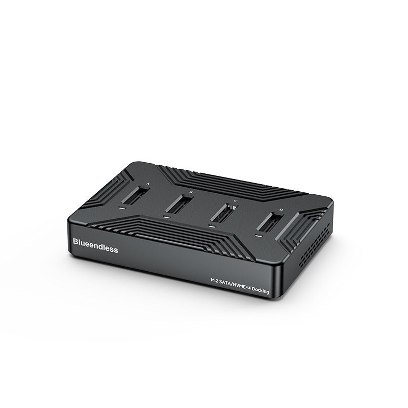 eprolo solid state drive base with four bays for NVMe SSDs, dual protocol, portable hard drive box with USB 3.2 Gen 2 interface
