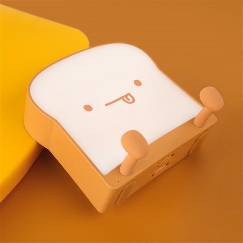 Eprolo square bread-shaped night light with USB charging, single-sided LED illumination, ideal for bedside or room decor.