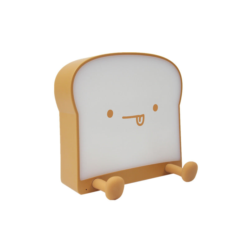 Eprolo toast bread night light with USB charging, square bread shape, single-sided LED bedside lamp for cozy lighting.