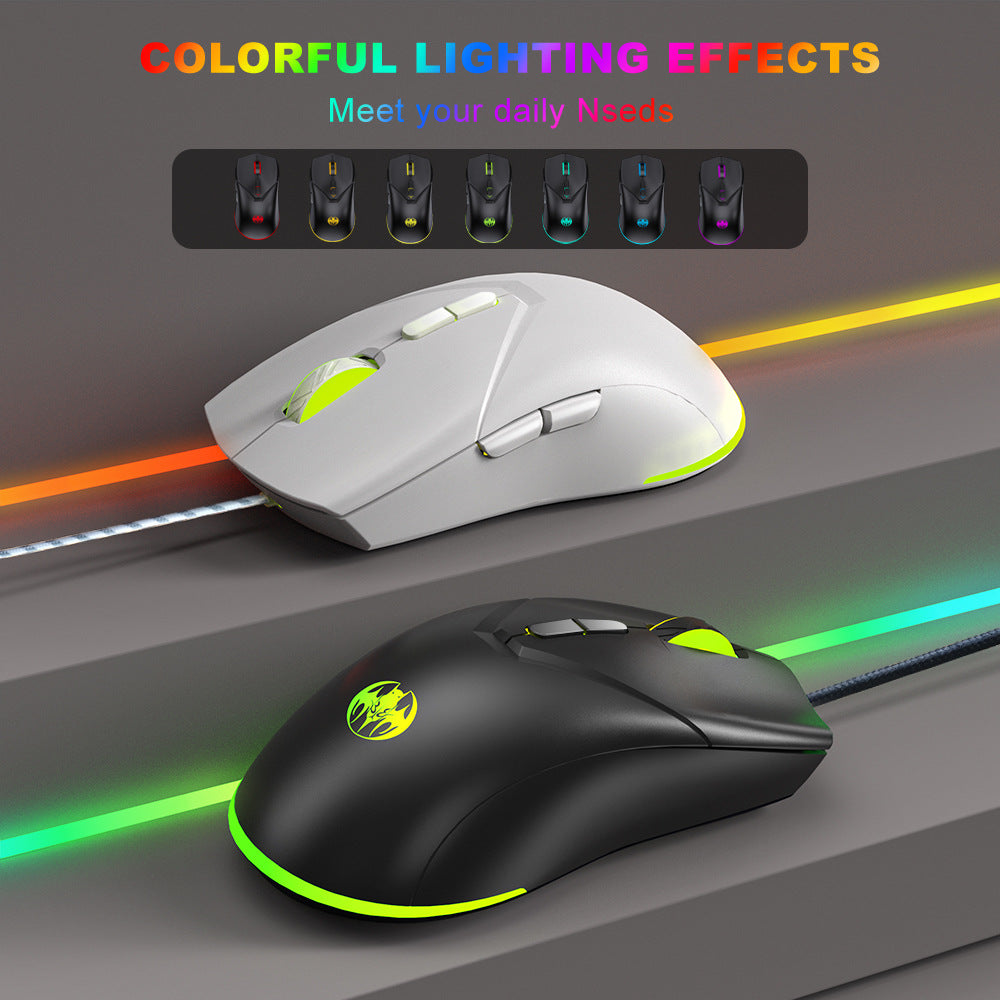 eprolo 7D Youbat wired gaming mouse with 6-speed settings and 7200 DPI, featuring ergonomic design and customizable buttons