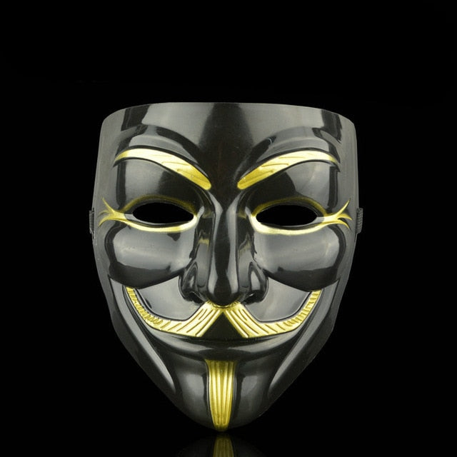 V for Vendetta Guy Fawkes mask from eprolo, featuring detailed black and white design for Halloween or cosplay parties