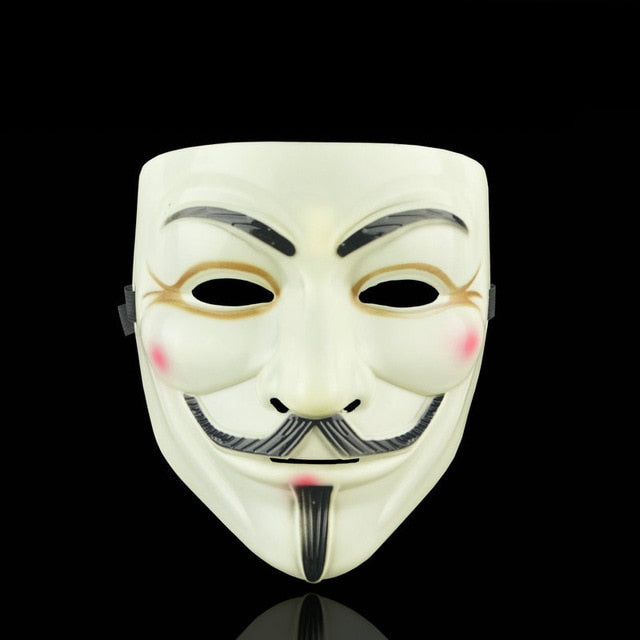 V for Vendetta Guy Fawkes mask from eprolo, detailed black and white costume mask for Halloween or cosplay events.