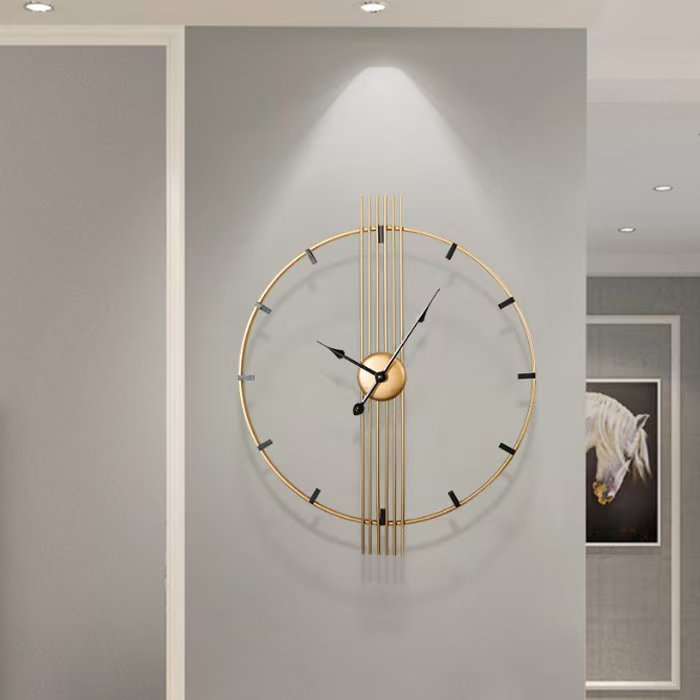 Retro 60cm decorative wall clock by eprolo featuring iron art design and a unique, creative clock face hanging on a wall.