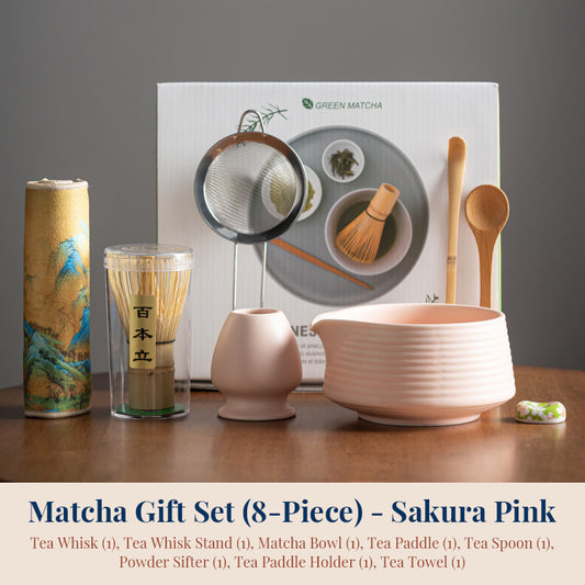 eprolo premium 8-piece matcha set with ceramic chawan, matcha tools, and whisky gift box for tea enthusiasts