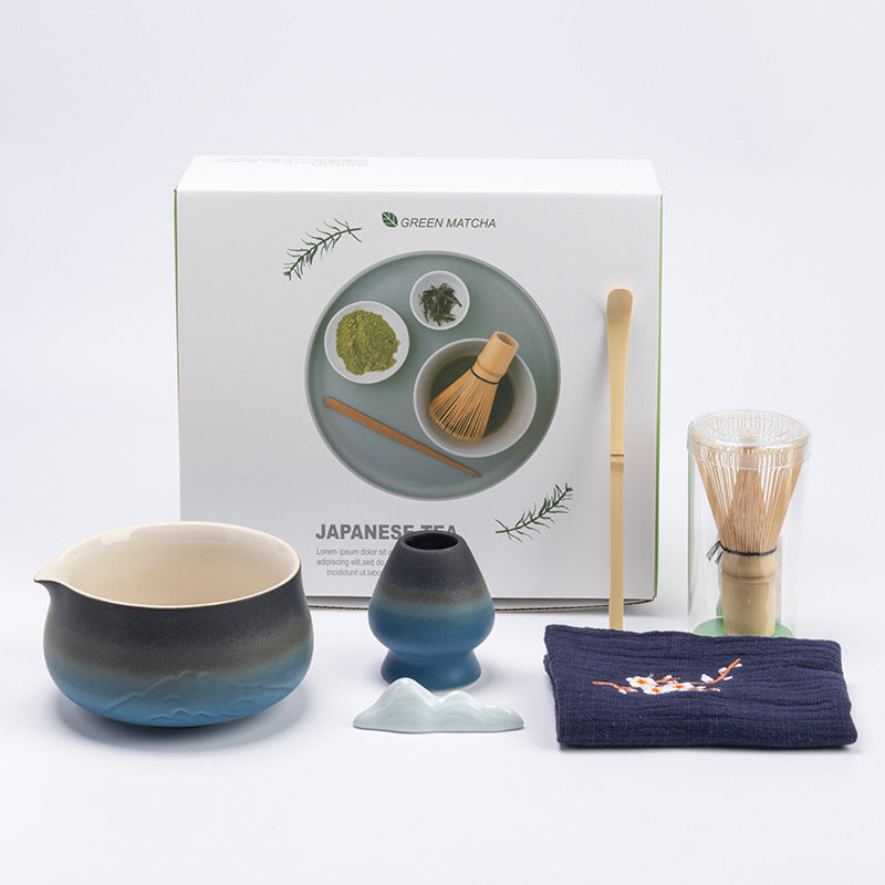 Premium 8-piece matcha set by eprolo including ceramic chawan, matcha tools, and whisky gift box for tea enthusiasts