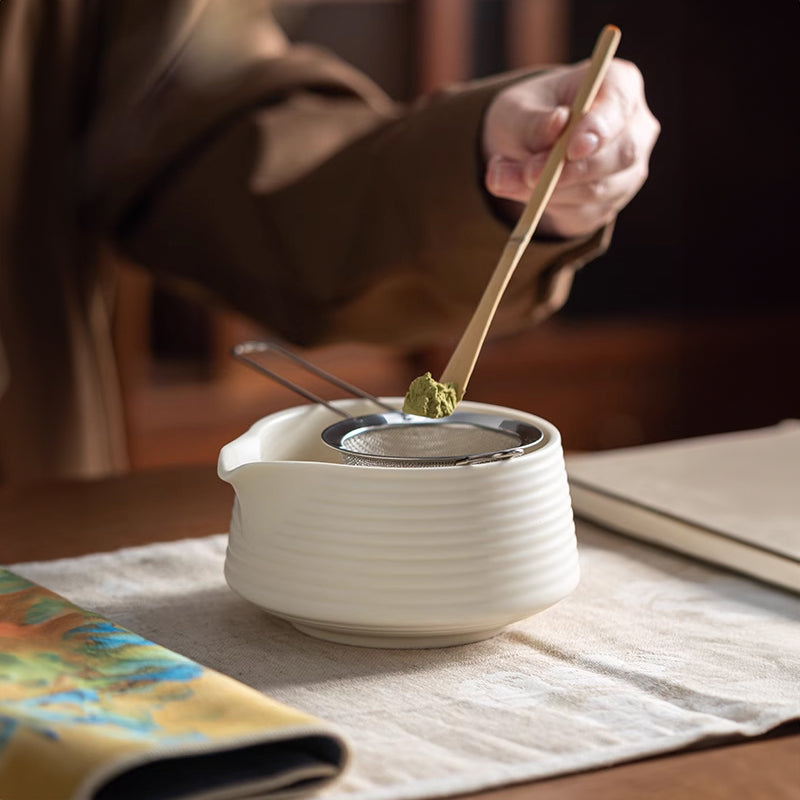 Premium 8-piece matcha set by eprolo including ceramic chawan, matcha tools, and whisky gift box for tea enthusiasts