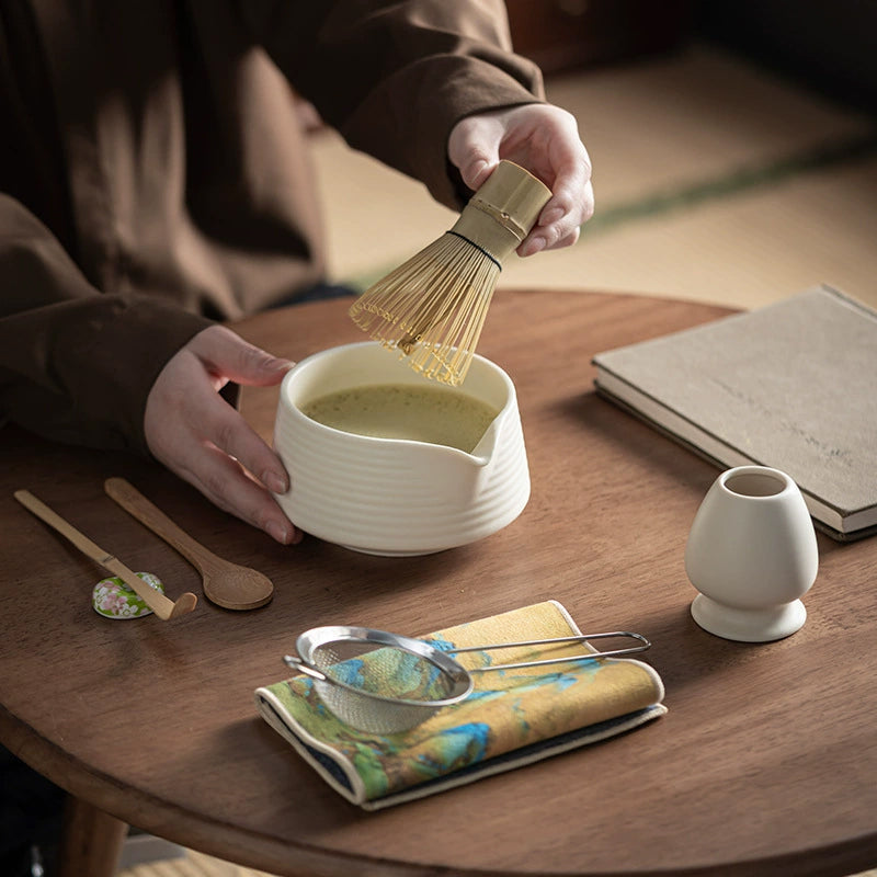 Eprolo premium 8-piece matcha set with ceramic Chawan, matcha tools, and whisky gift box for tea enthusiasts