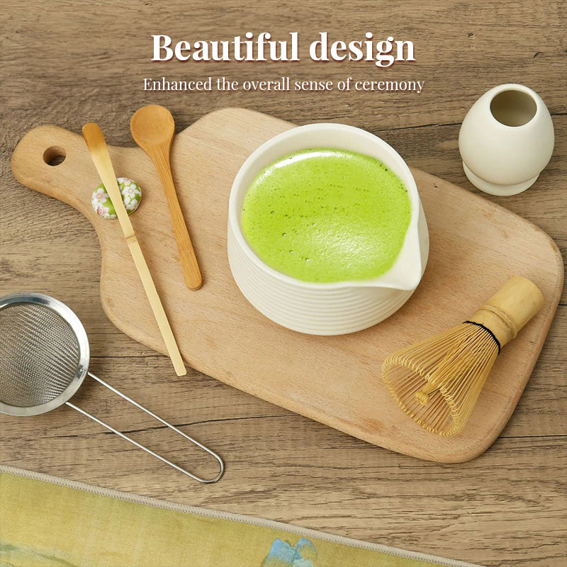 Premium 8-piece Matcha set by eprolo with ceramic chawan, matcha tools, and whisky gift box for tea lovers.