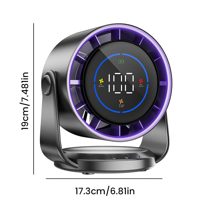 Eprolo 2025 high-speed circulating fan with digital display, 6-inch turbo desktop electric fan for home cooling.